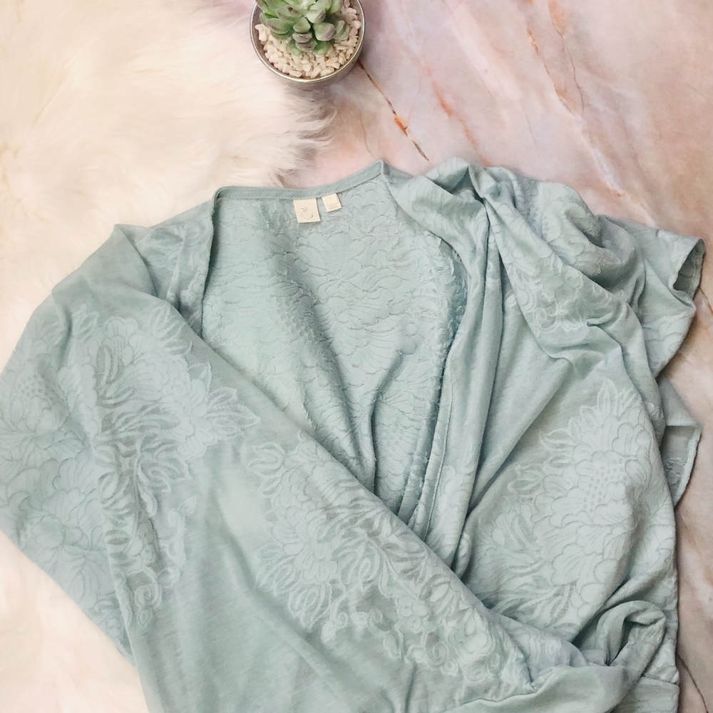 Anthropologie E by Eloise Wrap Top Sz L